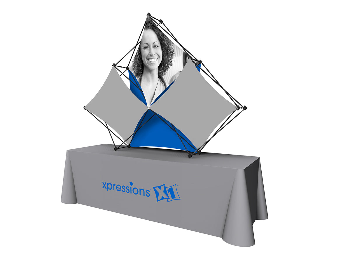 X1m 8 ft. -- 3 Quad C Fabric Table Top Pop-Up Display