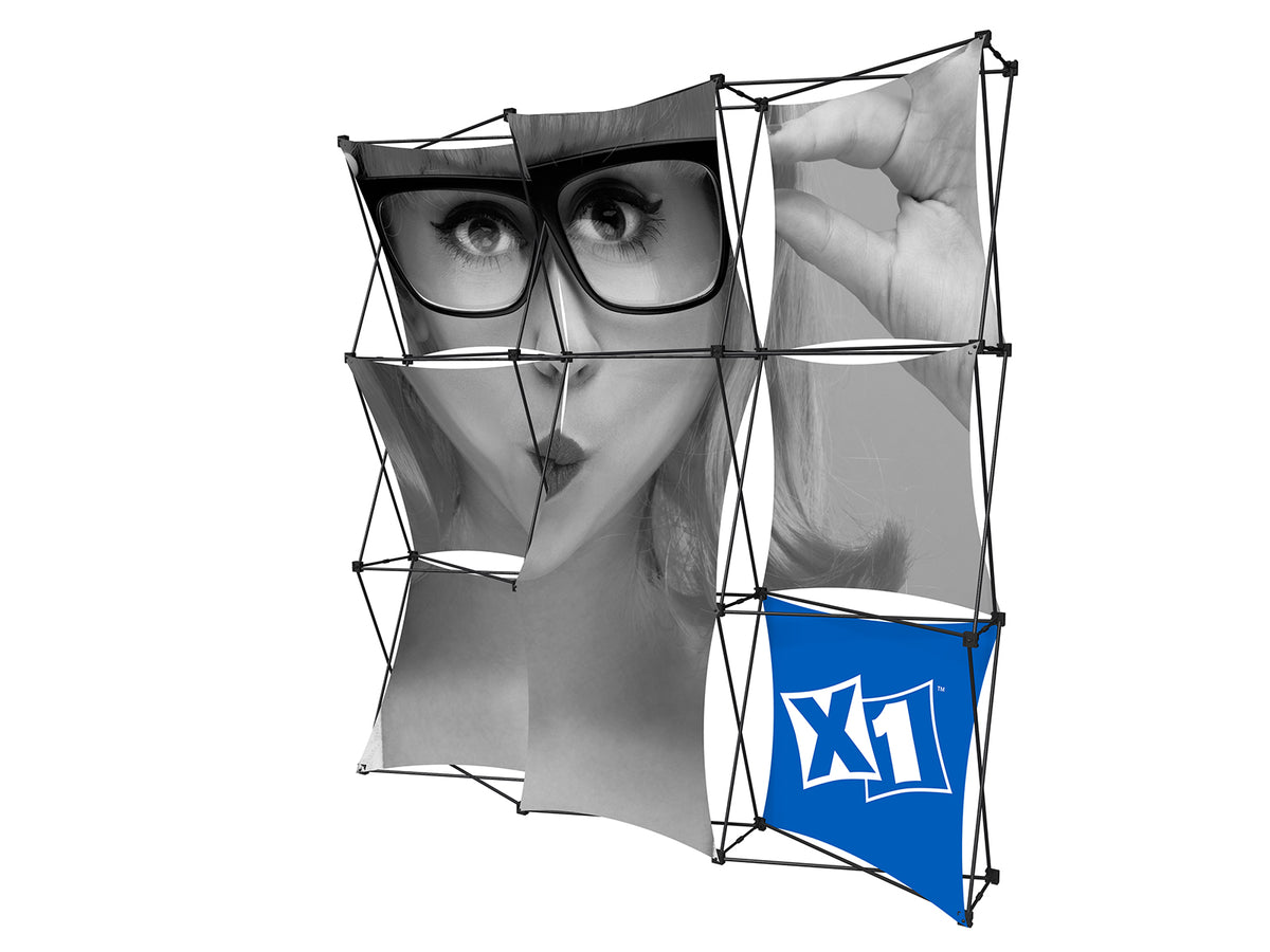 X1 8 ft. -- 3x3 K Fabric Pop-Up Display