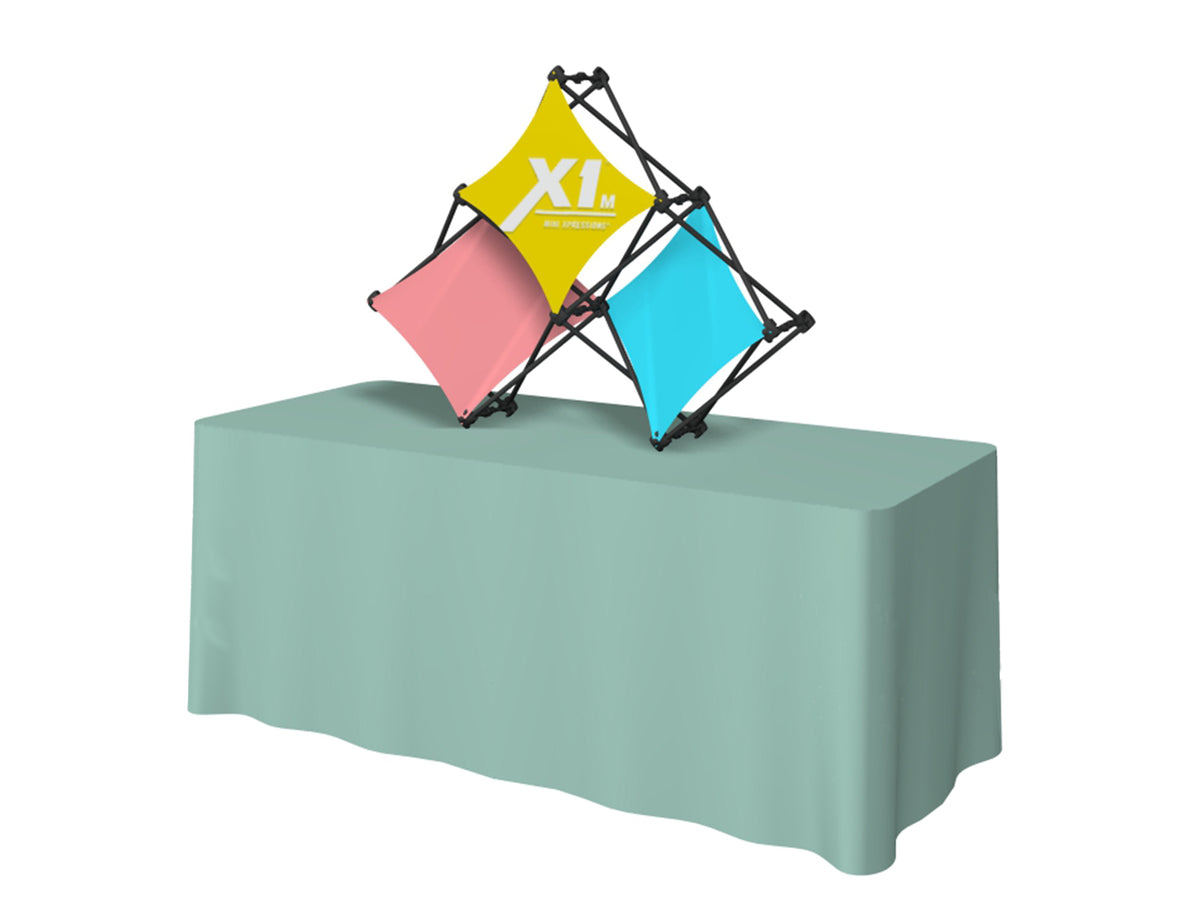 X1m 8 ft. -- 3 Quad B Fabric Table Top Pop-Up Display