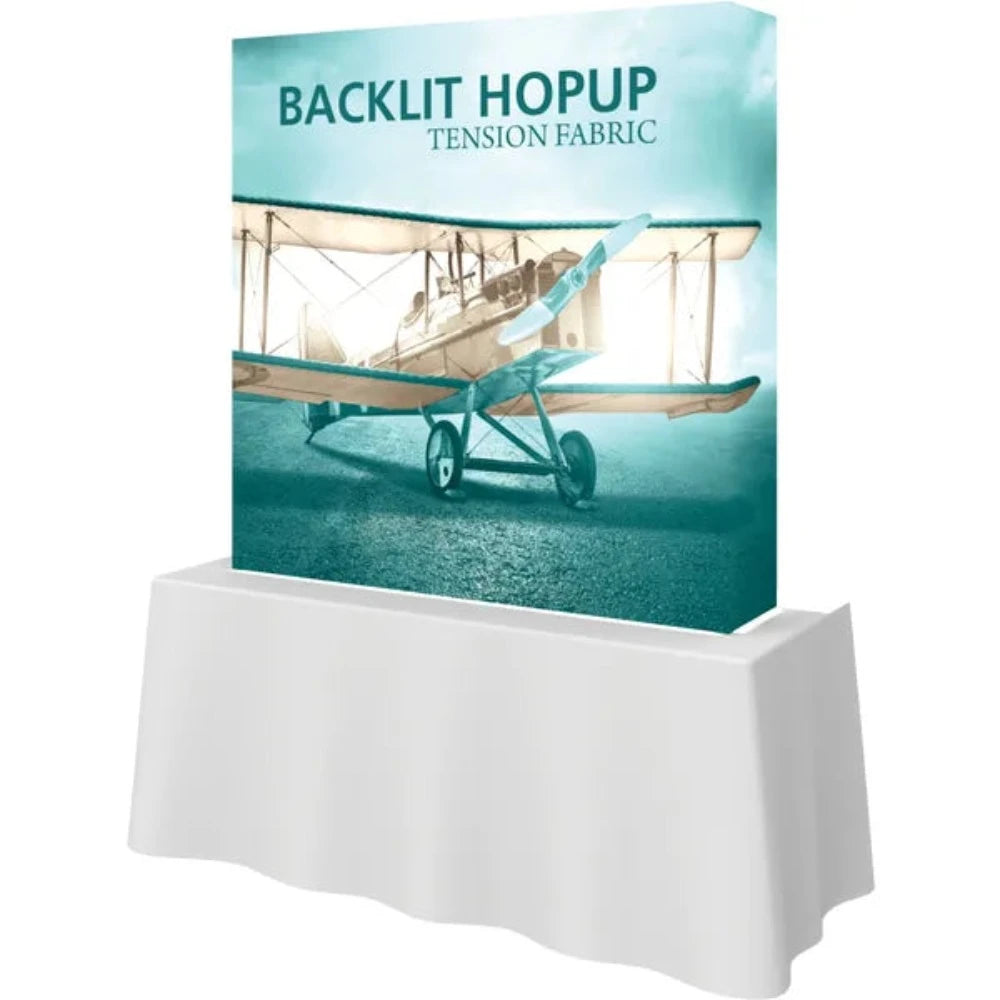 Hopup 5ft Backlit Straight Tabletop Tension Fabric Display
