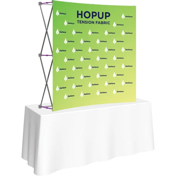 Hopup 5.5ft Curved Square Tabletop Tension Fabric Display