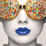 Graphic Vector Frame Edge S-04 Square Fabric Poster Display