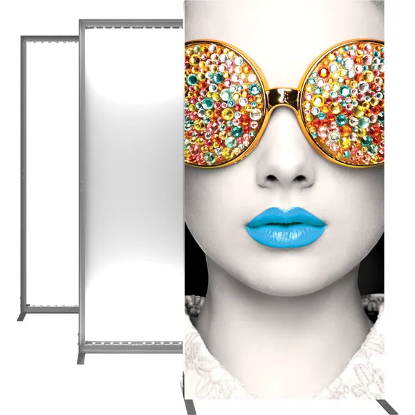 Back Options Vector Frame Light Box Rectangle 04 Fabric Banner Display