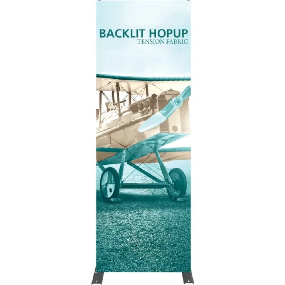 HOPUP 2.5FT BACKLIT STRAIGHT FULL HEIGHT TENSION FABRIC DISPLAY KIT