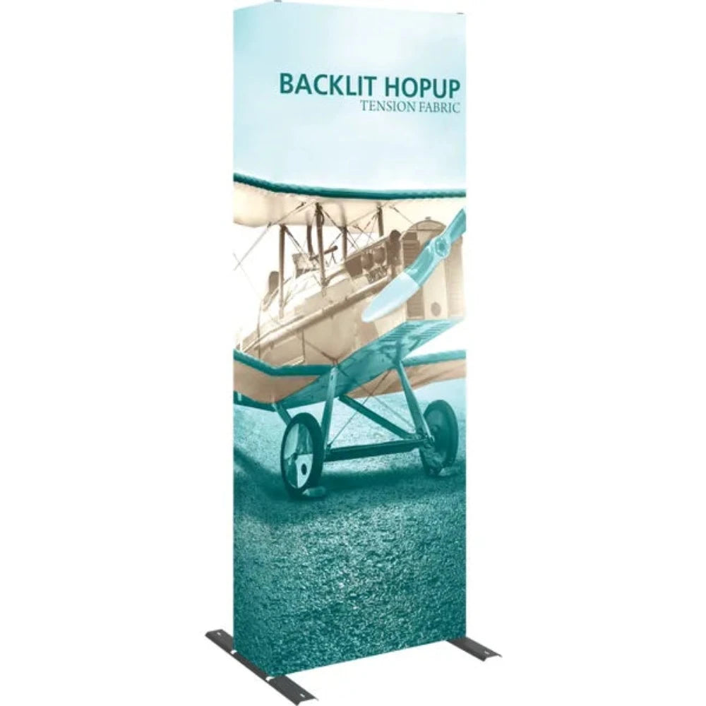 HOPUP 2.5FT BACKLIT STRAIGHT FULL HEIGHT TENSION FABRIC DISPLAY KIT