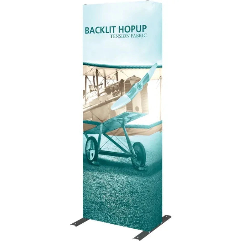 HOPUP 2.5FT BACKLIT STRAIGHT FULL HEIGHT TENSION FABRIC DISPLAY KIT